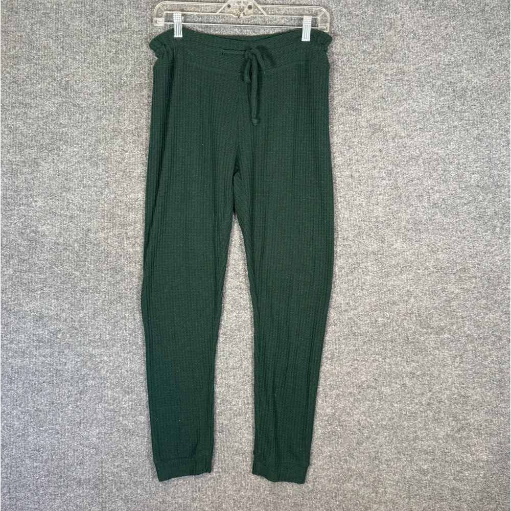Beyond Yoga Pants Womens Small Green‎ Waffle Knit Joggers Athleisure Lightweight